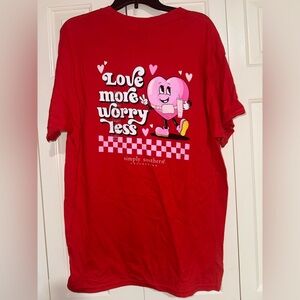 Simply Southern Love More Worry Less Short Sleeve T-Shirt Size XL